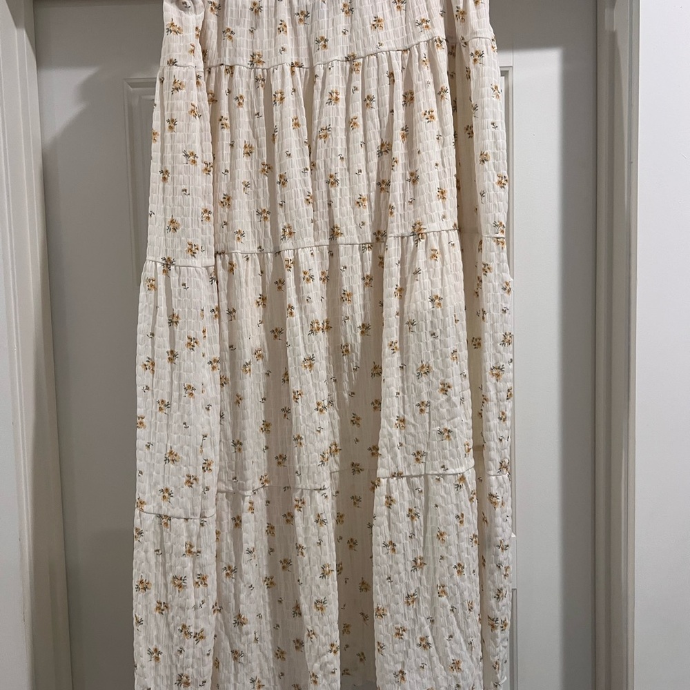 SHEIN Cream Floral Maxi Skirt